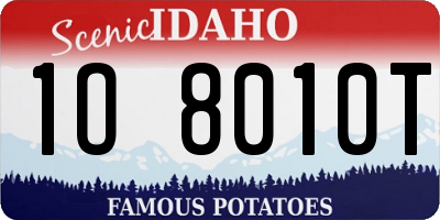 ID license plate 1O8010T