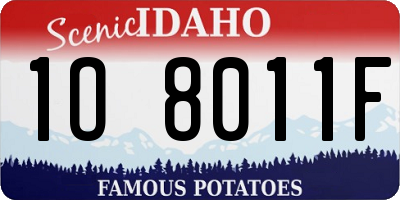 ID license plate 1O8011F