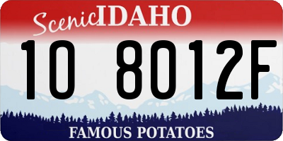 ID license plate 1O8012F