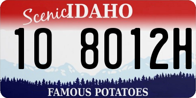 ID license plate 1O8012H