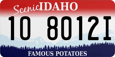 ID license plate 1O8012I