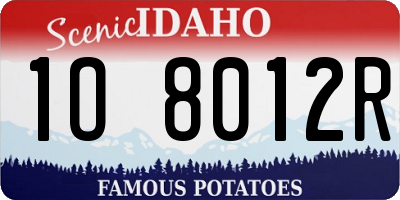 ID license plate 1O8012R