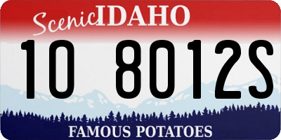 ID license plate 1O8012S