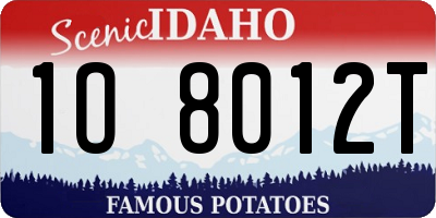 ID license plate 1O8012T