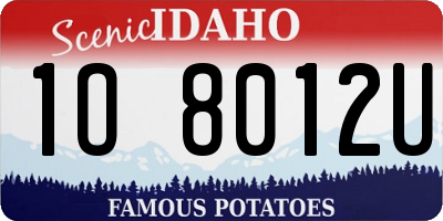 ID license plate 1O8012U