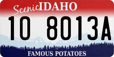 ID license plate 1O8013A