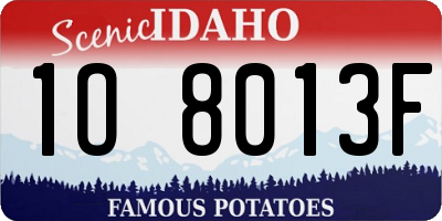 ID license plate 1O8013F
