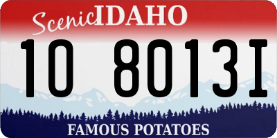 ID license plate 1O8013I