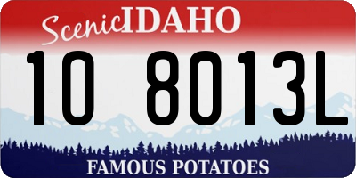 ID license plate 1O8013L