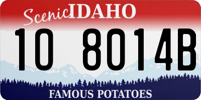 ID license plate 1O8014B
