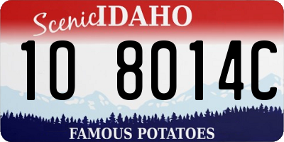 ID license plate 1O8014C
