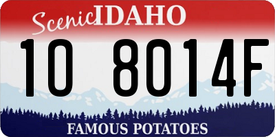 ID license plate 1O8014F