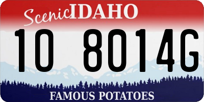 ID license plate 1O8014G