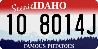ID license plate 1O8014J