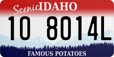 ID license plate 1O8014L
