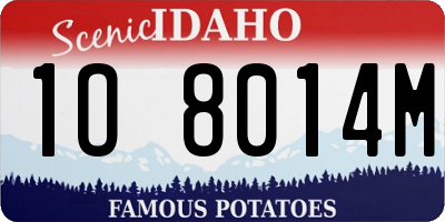 ID license plate 1O8014M