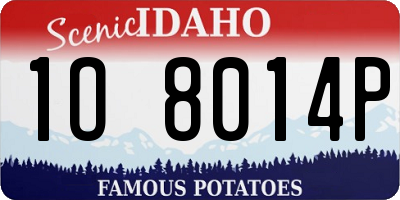 ID license plate 1O8014P
