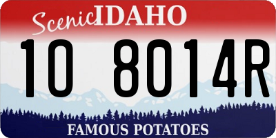 ID license plate 1O8014R