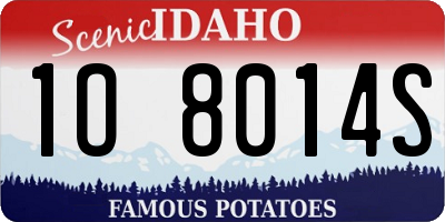 ID license plate 1O8014S