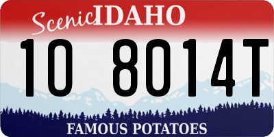 ID license plate 1O8014T