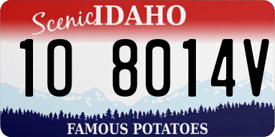 ID license plate 1O8014V