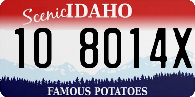 ID license plate 1O8014X