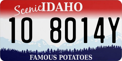 ID license plate 1O8014Y