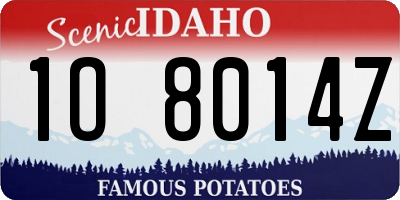 ID license plate 1O8014Z