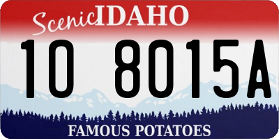 ID license plate 1O8015A