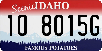 ID license plate 1O8015G