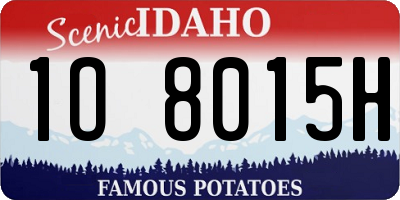 ID license plate 1O8015H