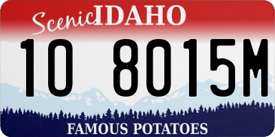 ID license plate 1O8015M