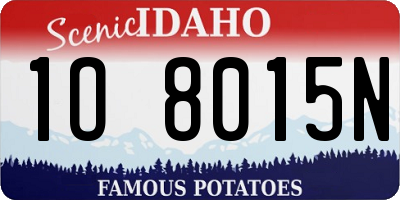 ID license plate 1O8015N