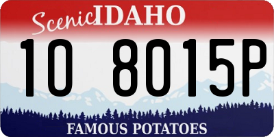 ID license plate 1O8015P