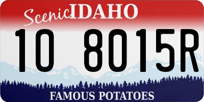 ID license plate 1O8015R