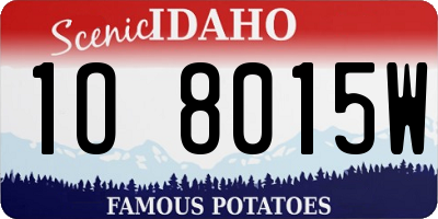 ID license plate 1O8015W