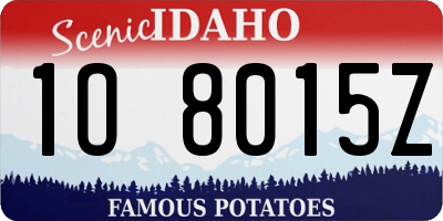 ID license plate 1O8015Z