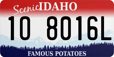 ID license plate 1O8016L
