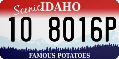 ID license plate 1O8016P