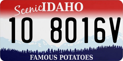 ID license plate 1O8016V
