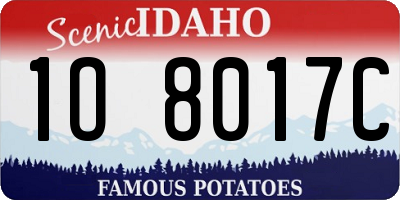 ID license plate 1O8017C