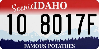 ID license plate 1O8017F