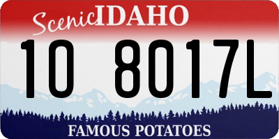ID license plate 1O8017L