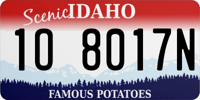 ID license plate 1O8017N
