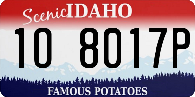 ID license plate 1O8017P