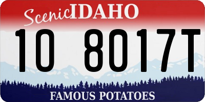 ID license plate 1O8017T