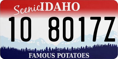 ID license plate 1O8017Z