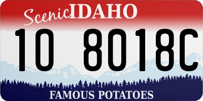 ID license plate 1O8018C