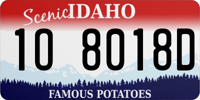 ID license plate 1O8018D