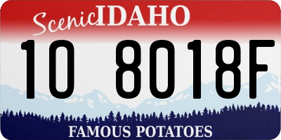 ID license plate 1O8018F